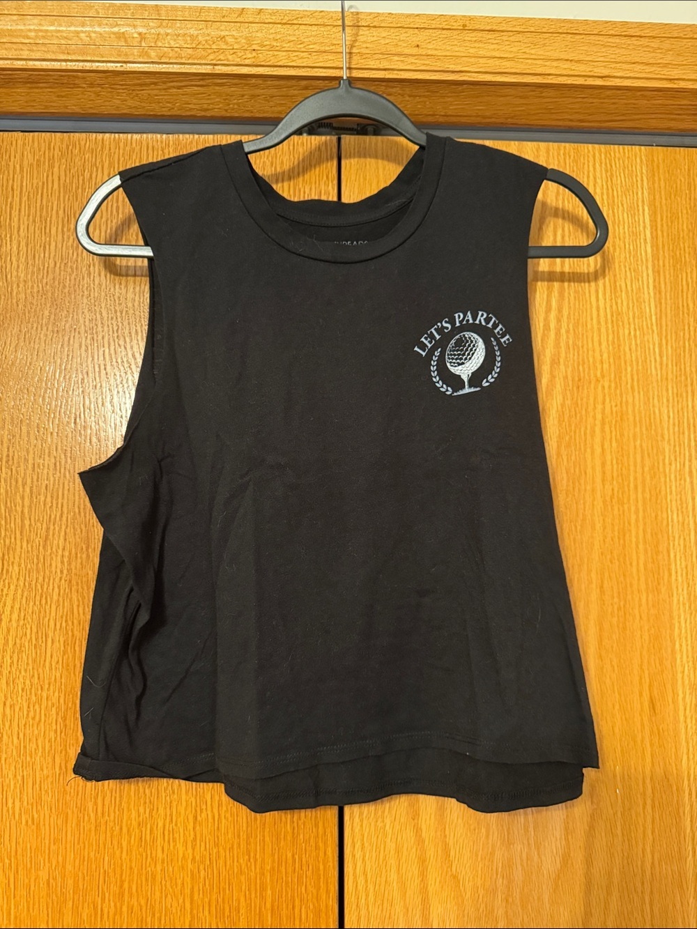 Grayson Threads Black Tank Top with Light Blue Graphic